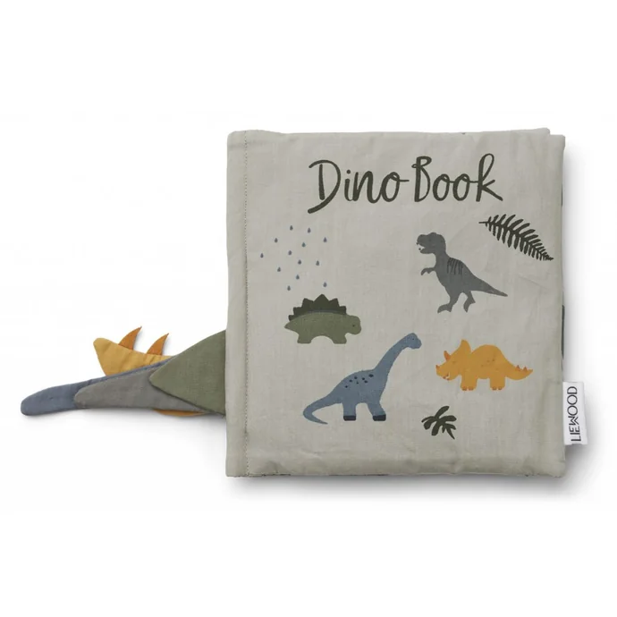 LIEWOOD / Detská látková knižka Dennis Dino Book Dove Blue