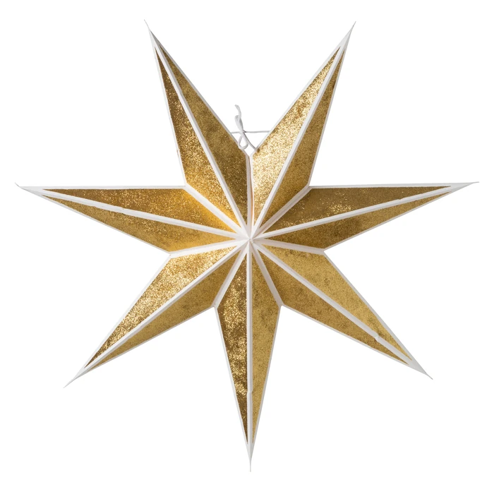 watt & VEKE / Závěsná svítící hvězda Kristall Gold 60 cm