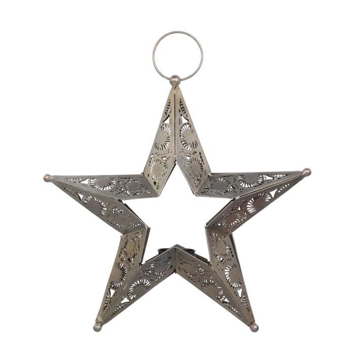 Chic Antique / Závesný kovový svietnik Star Antique Brass 28,5 cm