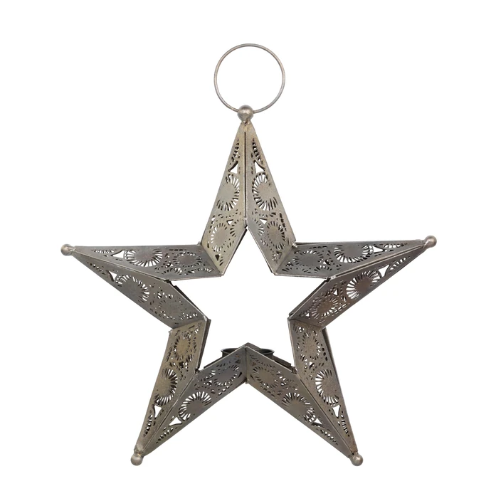 Chic Antique / Závěsný kovový svícen Star Antique Brass 28,5 cm