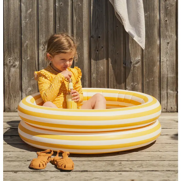 LIEWOOD / Nafukovací bazén pro děti Leonore Stripe Yellow Creme - 80cm