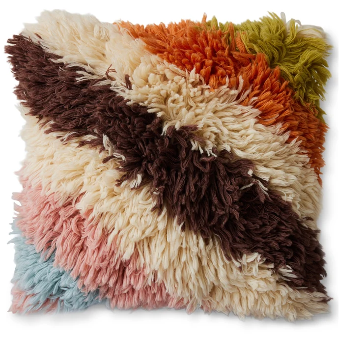 HK living / Vlněný polštář Fluffy Striped 55 x 55 cm