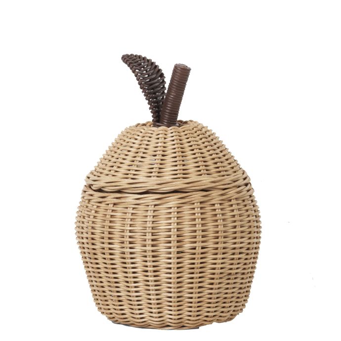 ferm LIVING / Proutěný košík s víkem Apple