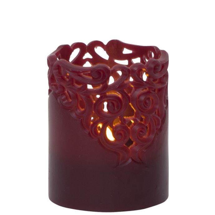 STAR TRADING / Vosková LED sviečka Clary Red 10 cm