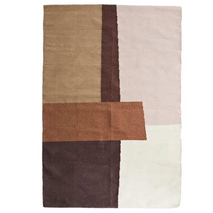 MADAM STOLTZ / Bavlnený koberec Brown Pink 120×180 cm