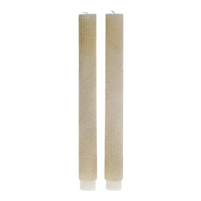 Chic Antique / Třpytivá svíčka Grooves Glitter Cream – set 2 ks
