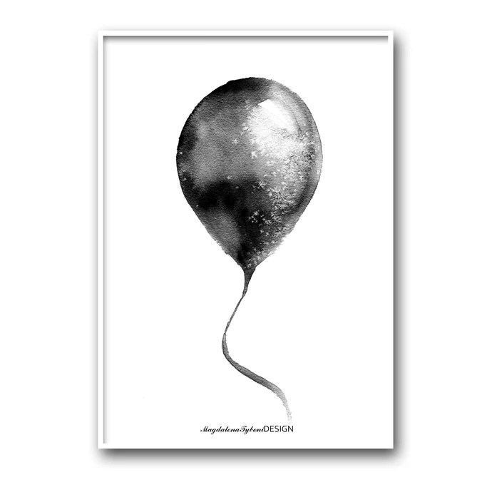 Magdalena Tyboni DESIGN / Plakát Black Balloon 30 x 40 cm