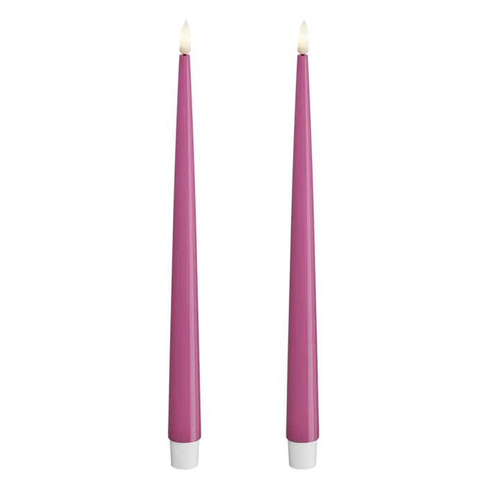 DeluxeHomeart / Vysoké LED svíčky Shiny Magenta – set 2 ks