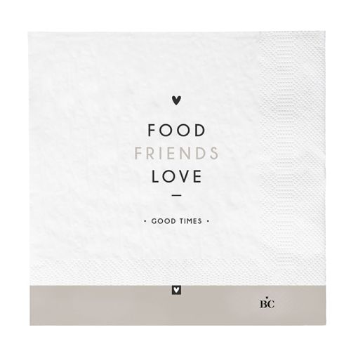 Bastion Collections / Papírové ubrousky Food Friends Love - 20 ks