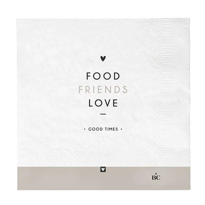 Bastion Collections / Papierové servítky Food Friends Love - 20 ks
