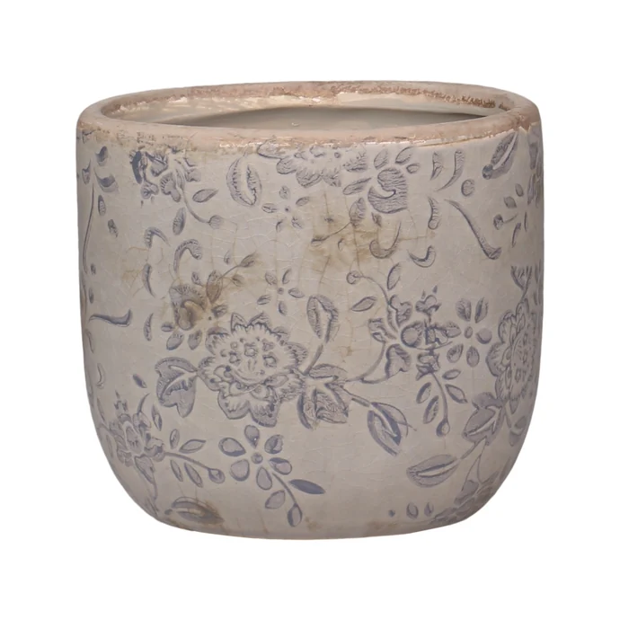 Chic Antique / Keramický obal na kvetináč Melun Grey 9 cm
