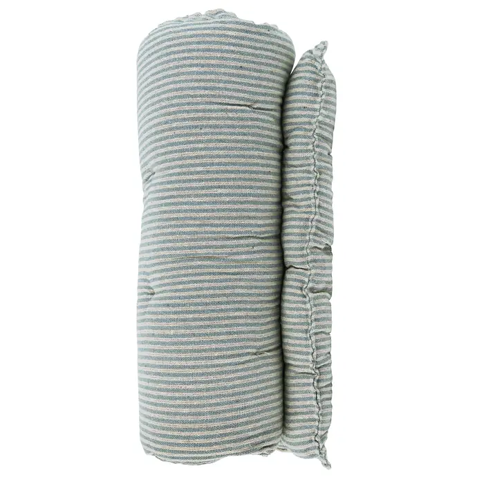 IB LAURSEN / Matrac z recyklovanej bavlny Blue Stripes 70x190cm