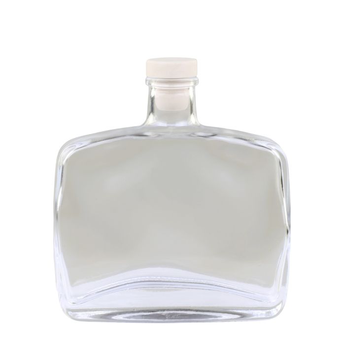 Chic Antique / Sklenená plochá fľaša so zátkou 500 ml