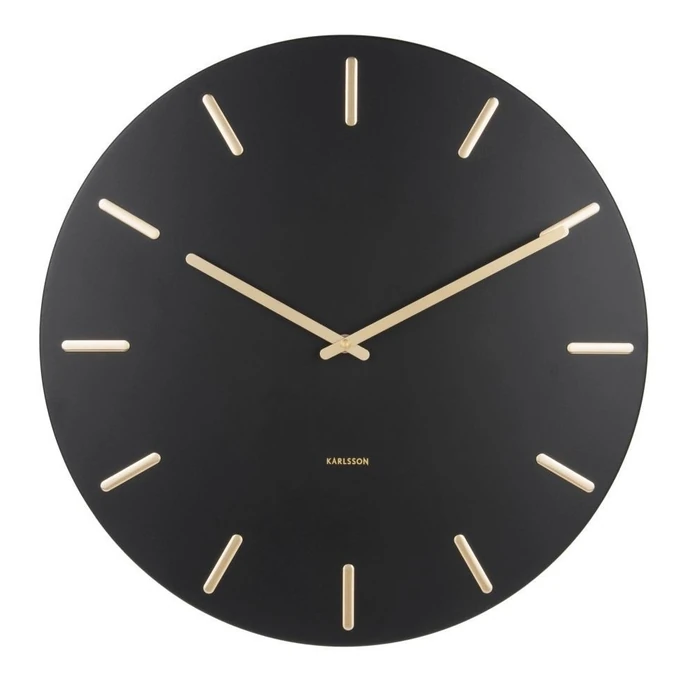 Karlsson / Nástenné hodiny Charm Black Gold 45 cm