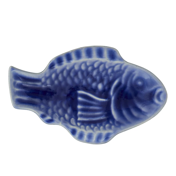 MADAM STOLTZ / Kameninový talířek ve tvaru ryby Dark Blue