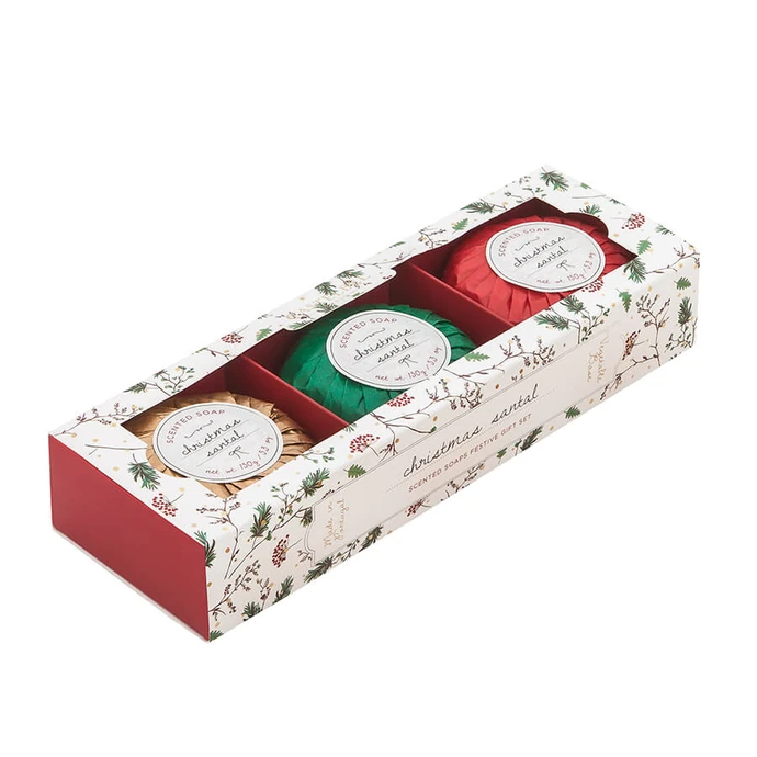 CASTELBEL / Darčeková sada vianočných mydiel Christmas Santal 3 x 150g