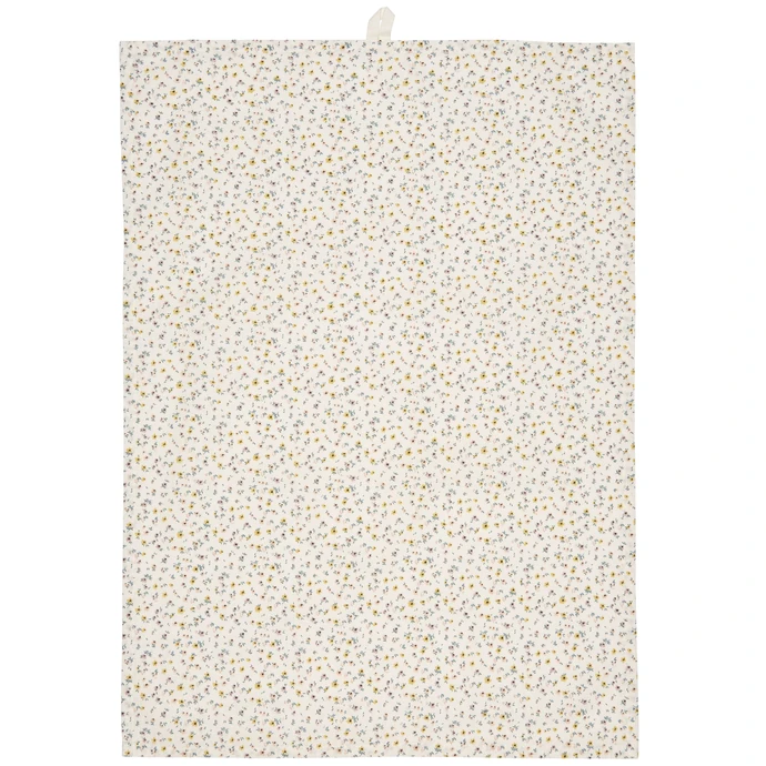 Ib Laursen / Bavlnená utierka Mille White/Multicolored Flowers 50 x 70 cm