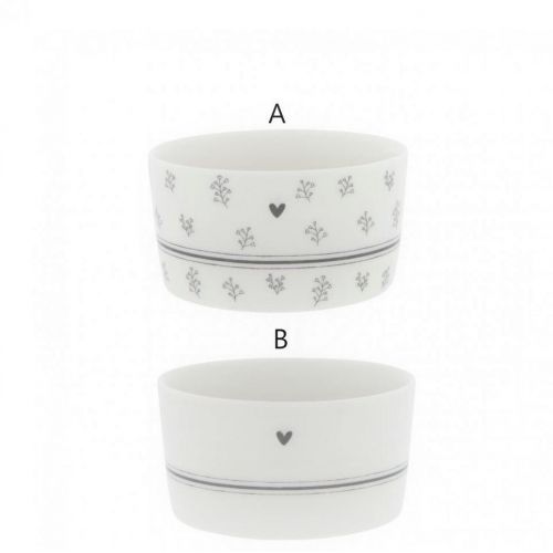 Bastion Collections / Porcelánová miska Heartflower/Stripe Grey