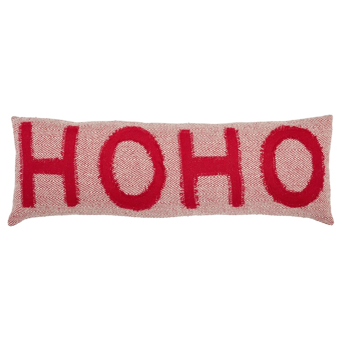 Bloomingville / Vianočný bavlnený vankúš Ho Ho Hoo 90 x 30 cm