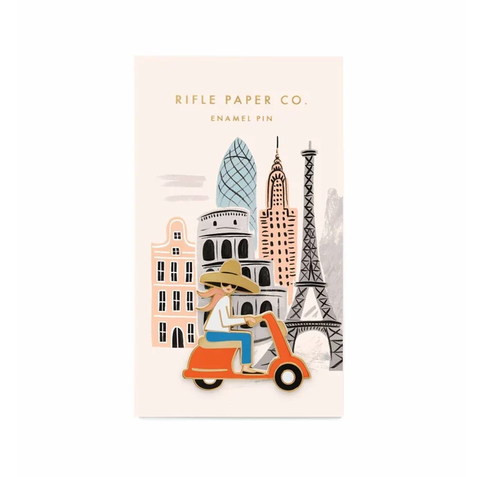 Rifle Paper Co. / Kovový odznačik Scooter Girl