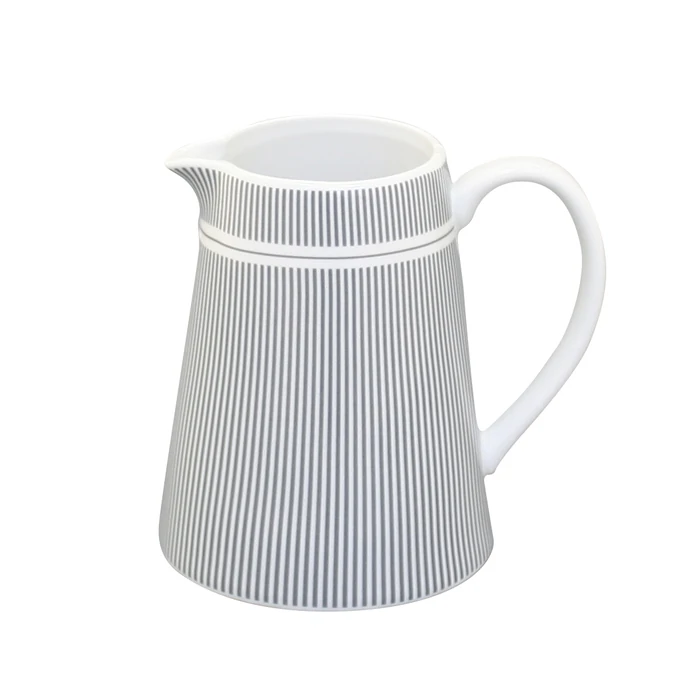 Krasilnikoff / Porcelánový džbánek na mlieko Grey Stripes