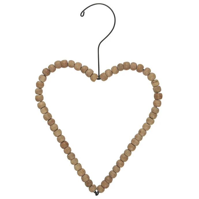 IB LAURSEN / Závěsná dřevěná dekorace Heart Wooden Beads - menší