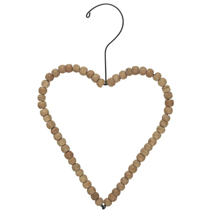 Ib Laursen / Závěsná dřevěná dekorace Heart Wooden Beads - menší