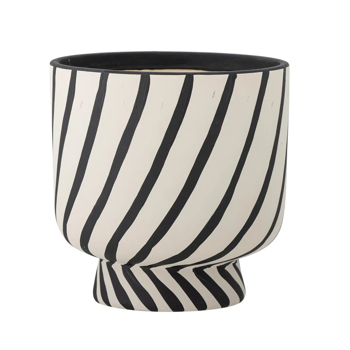 Bloomingville / Terakotový obal na květináč Malena Black Stripes