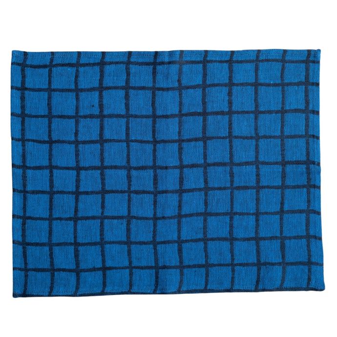 Fine Little Day / Lněné prostírání Rutig Blue/Black 47x37 cm