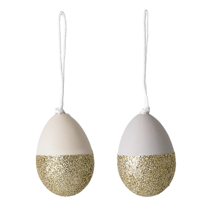 Bloomingville / Mini veľkonočné vajíčka Gold glitter - set 2 ks