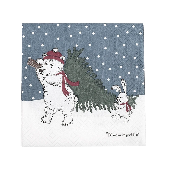 Bloomingville / Vianočné papierové obrúsky Bear