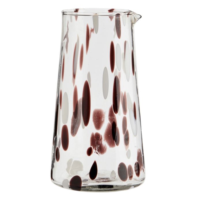 MADAM STOLTZ / Sklenený džbán z brokového skla Brown/White 900 ml