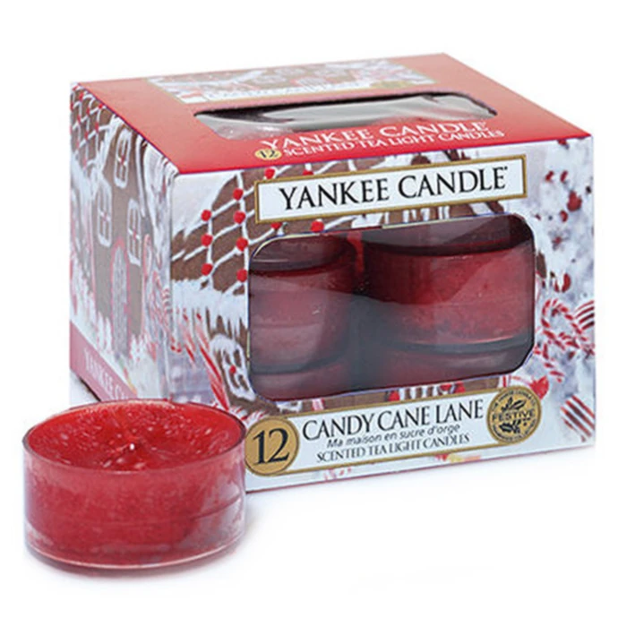 Yankee Candle / Čajové svíčky Yankee Candle 12ks - Candy Cane Lane