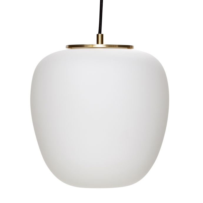 Hübsch / Sklenený luster White/Brass 30 cm