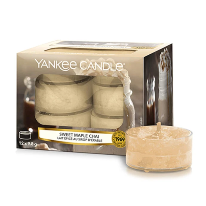 Yankee Candle / Čajové sviečky Yankee Candle 12 ks - Sweet Maple Chai