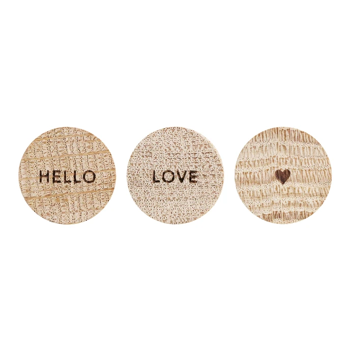 Eulenschnitt / Sada dřevěných magnetů Hello Love - 3 ks