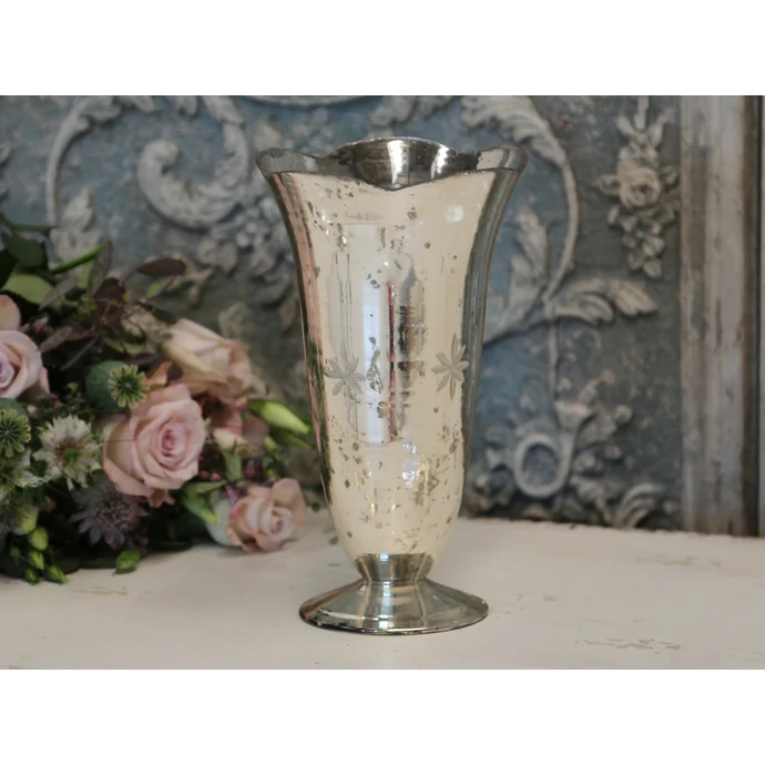 Chic Antique / Sklenená váza Silver 24cm
