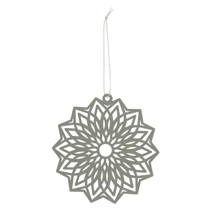 Ib Laursen / Závěsná papírová ozdoba Flower Grey 12 cm