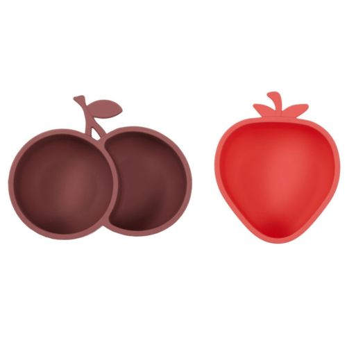 OYOY / Silikónová mištička Yummy Cherry / Strawberry