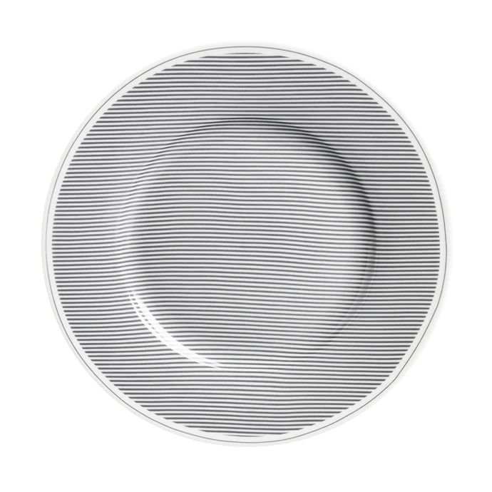 Krasilnikoff / Porcelánový dezertní talířek Grey Stripes 20 cm
