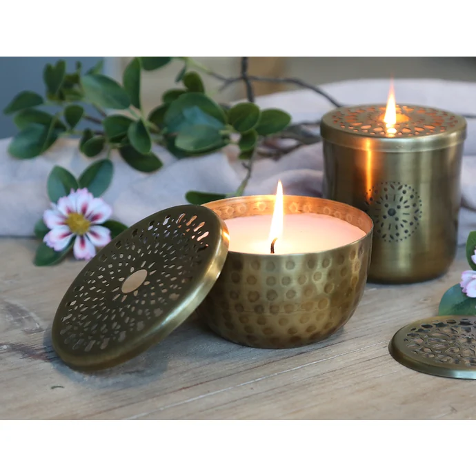 Chic Antique / Svícen se svíčkou Antique Brass