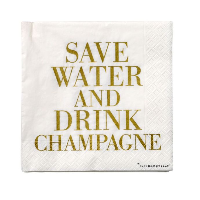Bloomingville / Papierové obrúsky Water and champagne