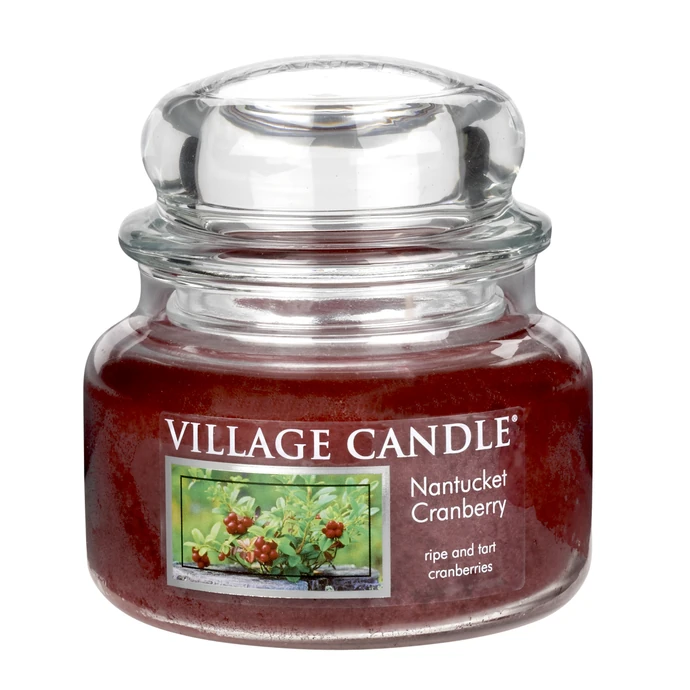 VILLAGE CANDLE / Sviečka v skle Nantucket Cranberry – malá