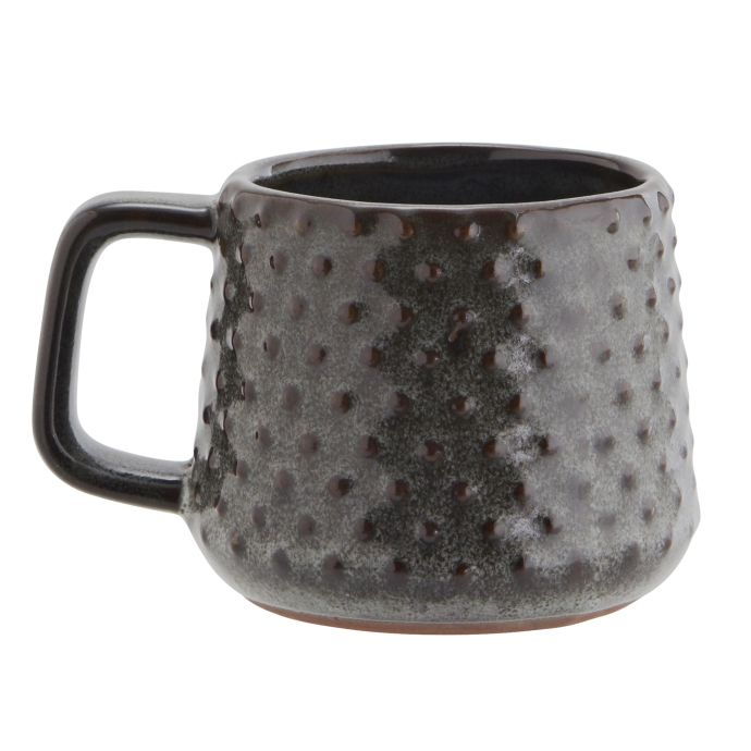 MADAM STOLTZ / Kameninový hrnček Dark petrol/Brown 350 ml