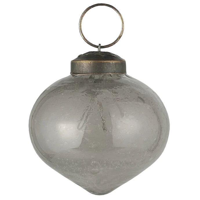 IB LAURSEN / Vianočná ozdoba Onion Silver Shaped Grey 5,4 cm