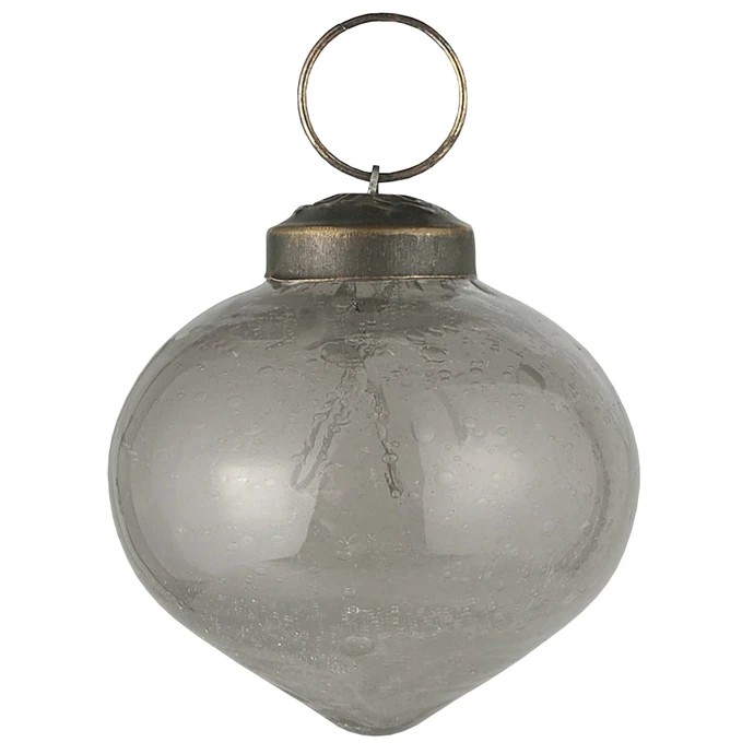 Ib Laursen / Vianočná ozdoba Onion Silver Shaped Grey 5,4 cm