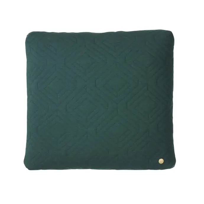 ferm LIVING / Prešívaný vankúš Dark green 45x45 cm