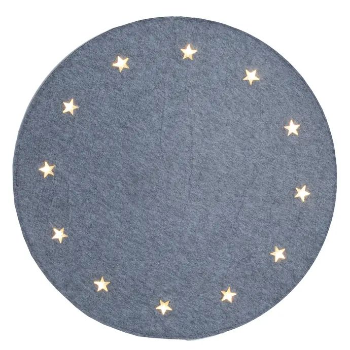 STAR TRADING / Svítící koberec pod stromeček Stars Grey