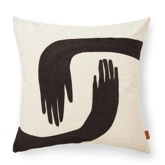 Ferm Living / Bavlněný povlak na polštář Pose Embroidered 50 x 50 cm