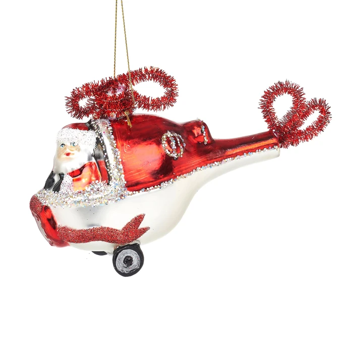 sass & belle / Vánoční ozdoba Santa In A Helicopter